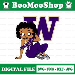 betty boop with washington huskies png file, ncaa png, sublimation ready, png files for sublimation, sublimation design