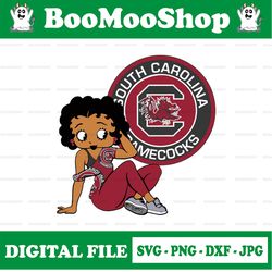 betty boop with south carolina gamecocks png file, ncaa png, sublimation ready, sublimation design download