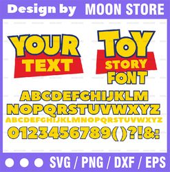 toy story font svg, toy story alphabet svg, toy story letters numbers punctuation svg png, digital download