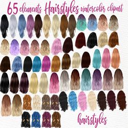 Hairstyles clipart: "OMBRE HAIRSTYLES" Custom hairstyles Long hair Girls hair clipart Planner Clipart Fashion hairstyles