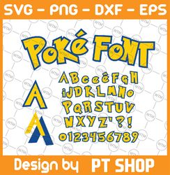 pokemon font svg layered cricut , pokemon font svg, pokemon alphabet png, instant download
