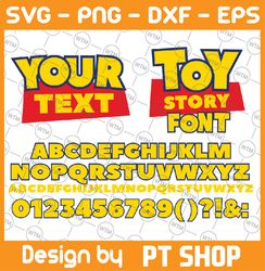 toy story font svg, toy story alphabet svg, toy story letters numbers punctuation svg png, digital download