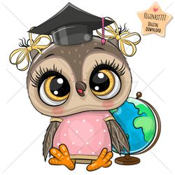 cute cartoon owl png, clipart, sublimation design, book, wise, print, clip art