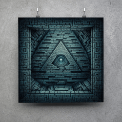 secret ancient pyramid poster - downloadable and printable digital painting
