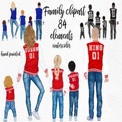 family clipart: "family figures clipart" dad mom children watercolor people family people siblings clipart family mug pa