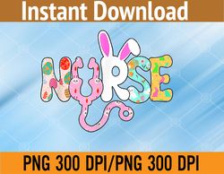 happy easter nurse bunny rabbit holiday png, digital download