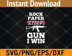 rock paper gun i win funny game joke svg, eps, png, dxf, digital download