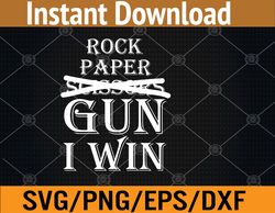 rock paper gun i win svg, eps, png, dxf, digital download