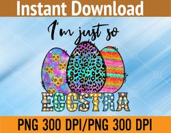 happy easter day bunny colorful love easter egg cute png, digital download