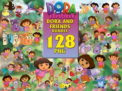 128 files dora of explorer and friends bundle png, cartoon svg, dora of explorer, dora and friends, dora png