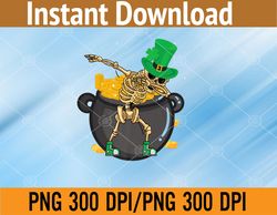 st patricks day dabbing skull cauldrons png digital download