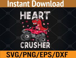 kids dinosaur monster truck valentines hearts toddlers kids svg, eps, png, dxf, digital download