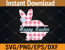 easter buffalo check plaid gingham happy easter bunny svg, eps, png, dxf, digital download