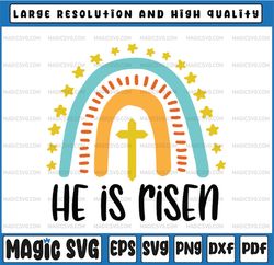 Happy Easter SVG, Easter Rainbow SVG, He is Risen SVG, Easter Bunny, Digital Download