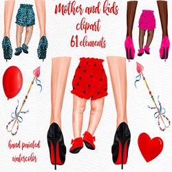 mother and child clipart: "legs shoes clipart" mothers day clipart red heels long legs fashion clipart infant baby clipa