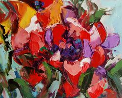 painting poppies flowers. summer landscape and flowering meadows. art impasto panel.