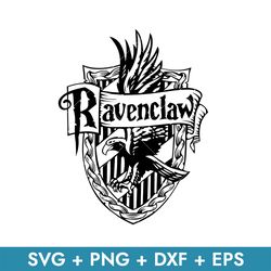 ravenclaw crest emblem outline svg, school of magic house crest svg, harry potter svg, intant download