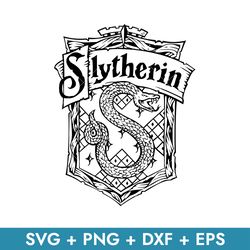 slytherin crest emblem outline svg, school of magic house crest svg, harry potter svg, intant download