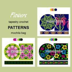 wayuu mochila bag patterns / set flowers