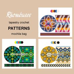 wayuu mochila bag patterns / set rhombuses