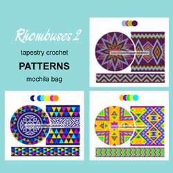 patterns - ethnic crochet bag tapestry technique / set rhombuses 2