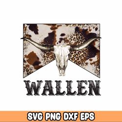 wallen png, western bullskull png, country western png, cowboy design, western cowboy png, wallen bullskull distressed p