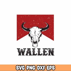 wallen png, western bullskull png, country western png, cowboy design, western cowboy png, wallen bullskull distressed p