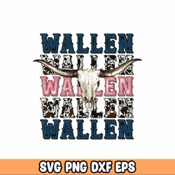 retro wallen bull skull png, country western png digital download, cowboy design, western cowboy, wallen png file downlo