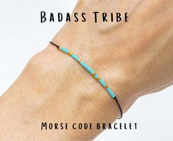 BADASS TRIBE Morse code bracelet, Best friend gifts, Friendship bracelet, Friend group gift, Christmas gift