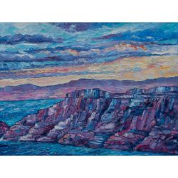 arizona painting landscape original art impressionist art impasto painting lake powell painting 24"x32" by ksenia de