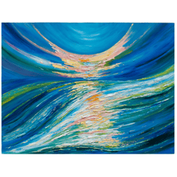 ocean wave painting abstract original art impressionist art impasto painting seascape painting 24"x32" by ksenia de