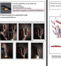 batman / redhood gauntlets template for your cosplay