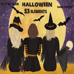 halloween clipart: "witches clipart" halloween mug full moon clipart girls with broom witch hat witch broom halloween ba