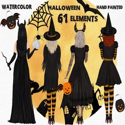 halloween clipart: "witches clipart" halloween mug full moon clipart jack o lantern witch hat witch broom halloween bat