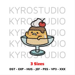 gudetama desert anime embroidery design file/ chibi cute embroidery design/ design pes dst