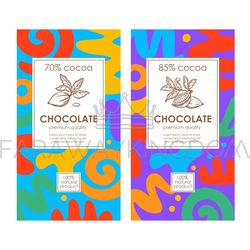 abstract chocolate pack bright color set in african style