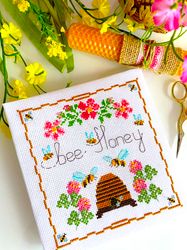 bee honey cross stitch pattern pdf by crossstitchingforfun instant download, honey bee cross stitch pattern pdf