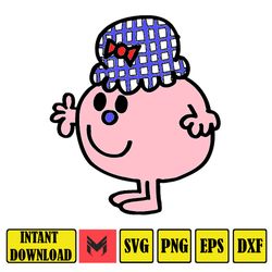 Miss Mr Men Svg, Funny Cartoon PNG, Joke Gift, Sublimation Designs, Novelty Gift, Figure, Instant Download, Little Clipa