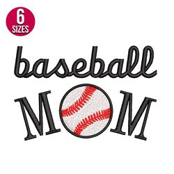 baseball mom machine embroidery design, digital download, instant download