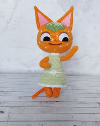 tangy animal crossing plush, crochet animal crossing plushie tangy, animal crossing plushie doll