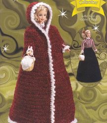 crochet pattern pdf- fashion doll barbie- the fairy tale barbie red riding hood costume- crochet vintage pattern