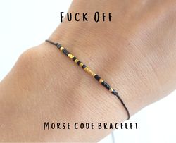 fuck off morse code bracelet, friend group gifts, adult friendship bracelet, funny birthday gift, christmas gift