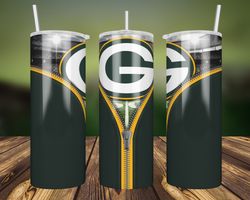 green bay packers zipper tumbler wrap, 20oz tumbler wrap, nfl tumbler, jgreen bay packers zipper png