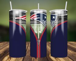 new england patriots zipper tumbler wrap, 20oz tumbler wrap, nfl tumbler, new england patriots zipper png