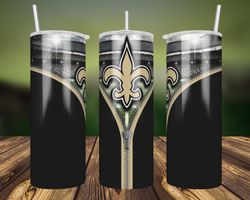 new orleans saints zipper tumbler wrap, 20oz tumbler wrap, nfl tumbler, new orleans saints zipper png