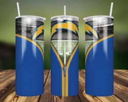 los angeles chargers zipper tumbler wrap, 20oz tumbler wrap, nfl tumbler, los angeles chargers zipper png