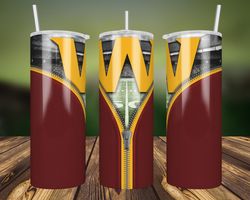 washington football team zipper tumbler wrap, 20oz tumbler wrap, nfl tumbler, washington football team zipper png