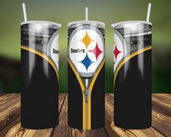 steelers zipper tumbler wrap, 20oz tumbler wrap, nfl tumbler, steelers zipper png