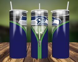 seattle seahawks zipper tumbler wrap, 20oz tumbler wrap, nfl tumbler, seattle seahawks zipper png