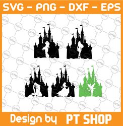 Princess Castle Big Pack Disney svg, Disney Mickey and Minnie svg,Quotes files, svg file, Disney png file, Cricut, Silho